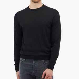 Brooks Brothers Merino Wool Blend Crewneck Sweater In Black | Size M